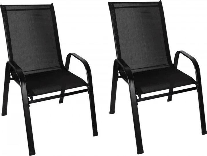 Gardlov 25290 Zahradní židle stohovatelné, černé, 2 ks