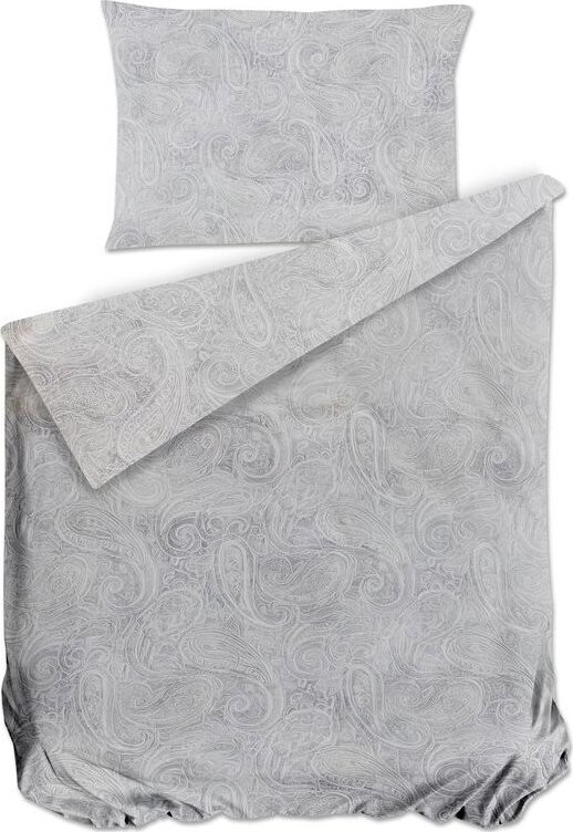 Bierbaum Saténové povlečení Paisley Grey 140 × 200 / 70 × 90 cm