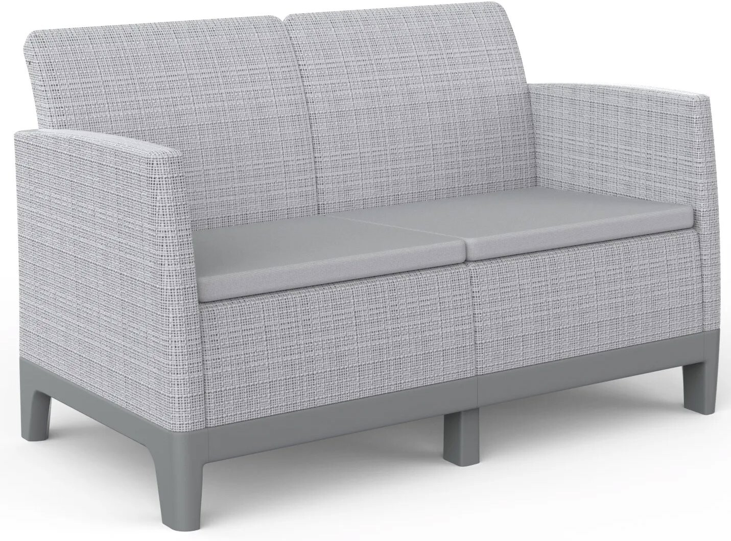 Keter Scandi Forma 2 Seaters Sofa, Ash grey/Storm Grey