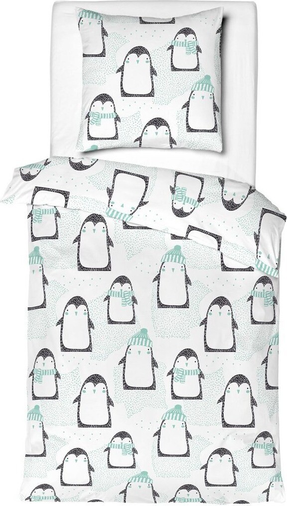 Mistral Home Bavlnené obliečky Tučniaky 140 × 200, 70 × 90 cm