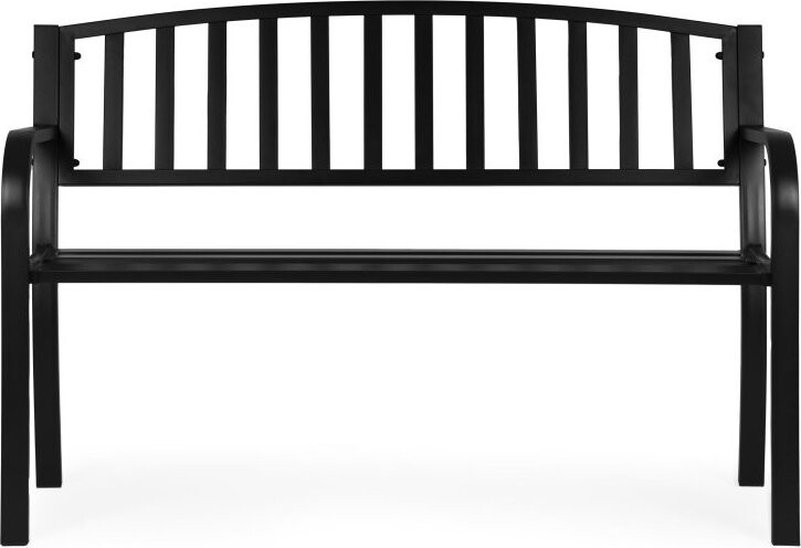 MultiGarden WYI-XG223 Zahradní lavice s opěradlem 120 × 50 cm, černá