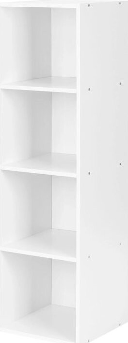 ModernHome KJZ2173 Policový regál, 4 police, MDF, bílý