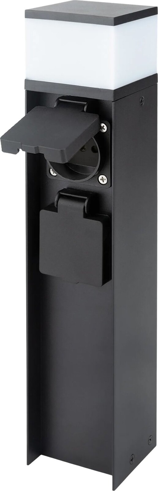 Solight stĺpik IP44 s LED osvetlením, hliník, 2 zásuvky