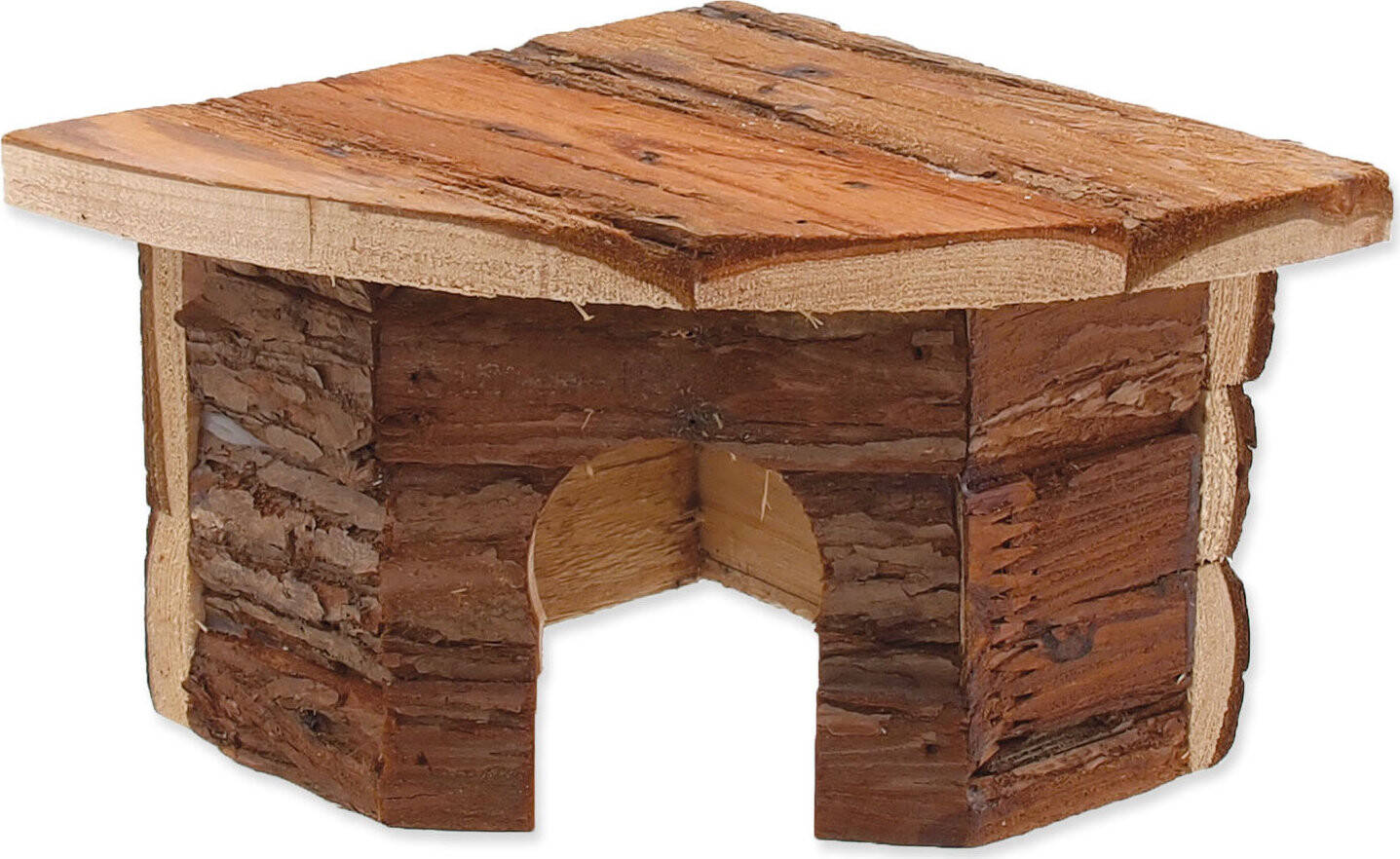 Small Animals Rohový drevený s kôrou 16 × 16 × 11 cm