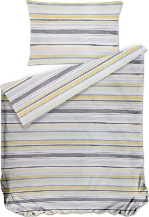 Bierbaum Saténové povlečení Stripe Yellow 140 × 200 / 70 × 90 cm