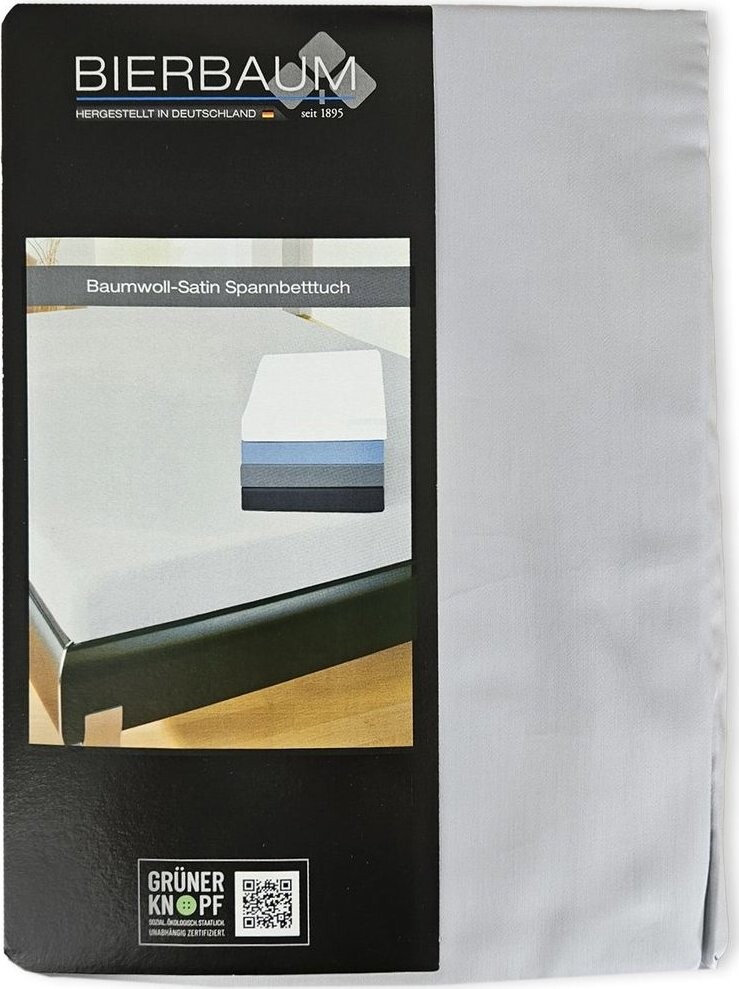 Bierbaum Saténové prestieradlo 90 × 200 cm svetlosivé