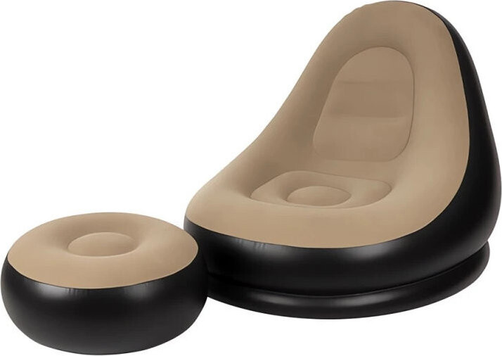 Gardlov 25365 Nafukovací relaxační křeslo s podnožkou, černohnědé