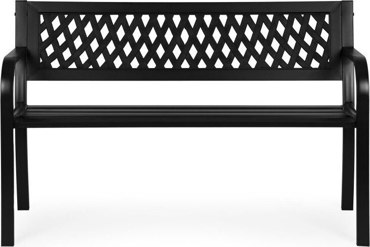 MultiGarden WYI-XG201 Zahradní lavice s prolamovaným opěradlem 120 × 50 cm, černá