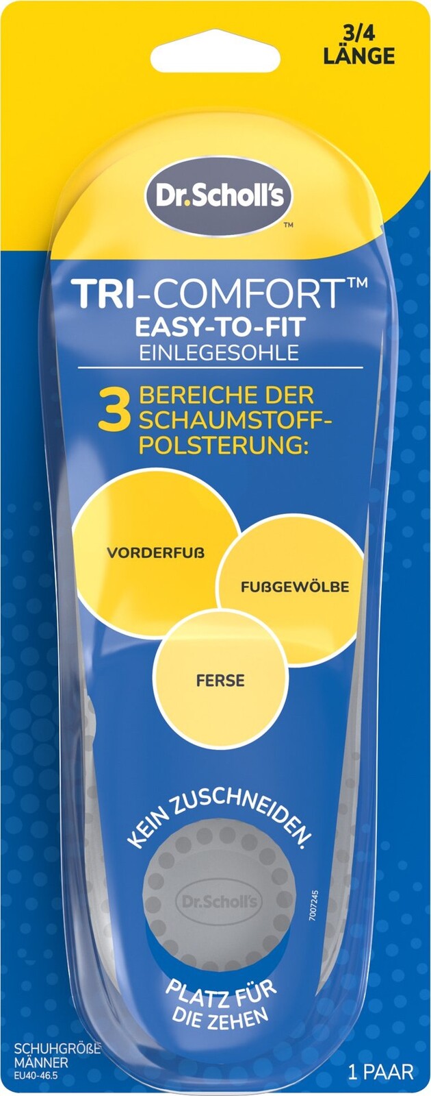 SCHOLL Tri-Comfort Insoles Large