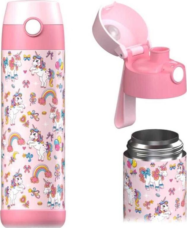 Jarlson Detská nerezová termofľaša MALI Unicorn 500 ml