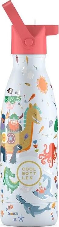 Cool Bottles detská nerezová termofľaša Kids Brave Vikings trojvrstvová 350 ml 3D