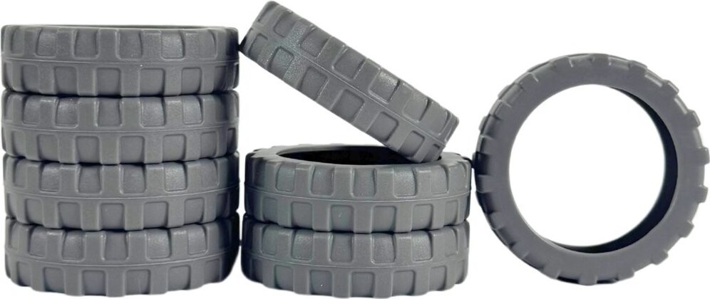 Bertoo Ochranné silikonové návleky na dvojitá kolečka kufru - 8 kusů šedé II