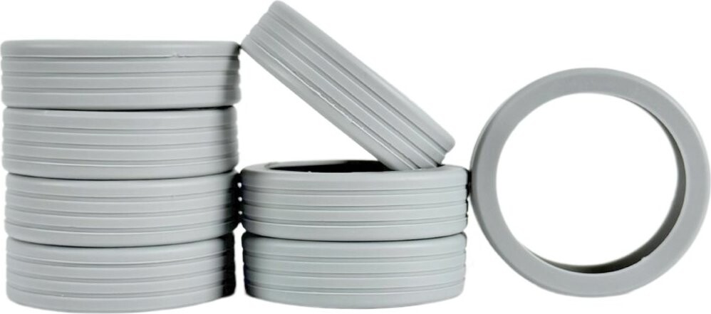 Bertoo Ochranné silikonové návleky na dvojitá kolečka kufru - 8 kusů šedé