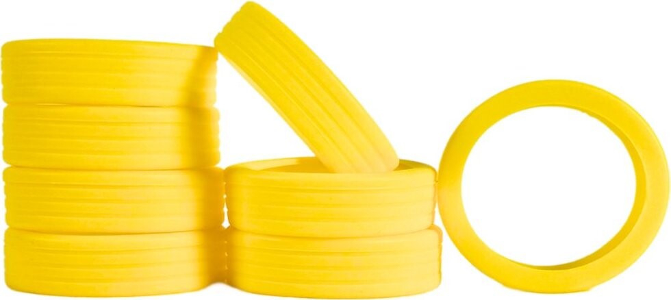 Bertoo Ochranné silikonové návleky na dvojitá kolečka kufru - 8 kusů žluté