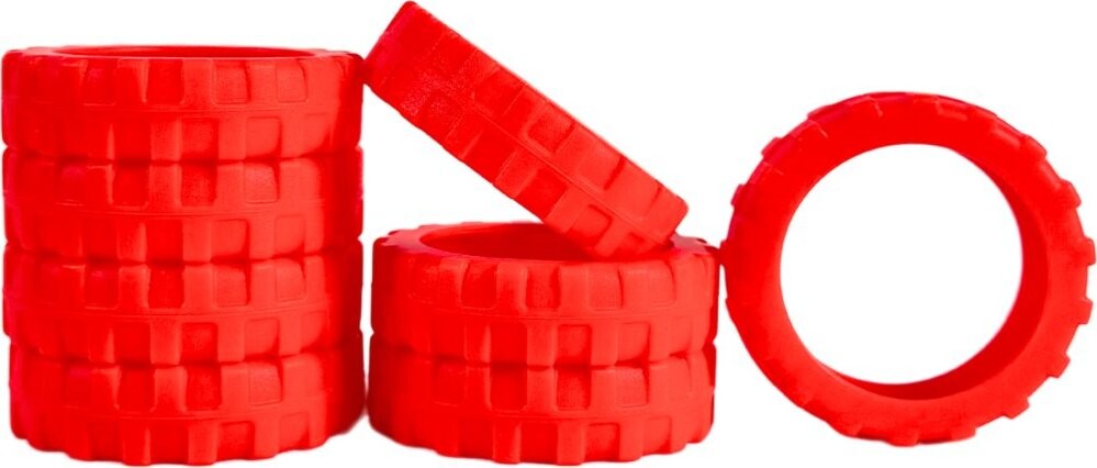 Bertoo Ochranné silikonové návleky na dvojitá kolečka kufru - 8 kusů červené II