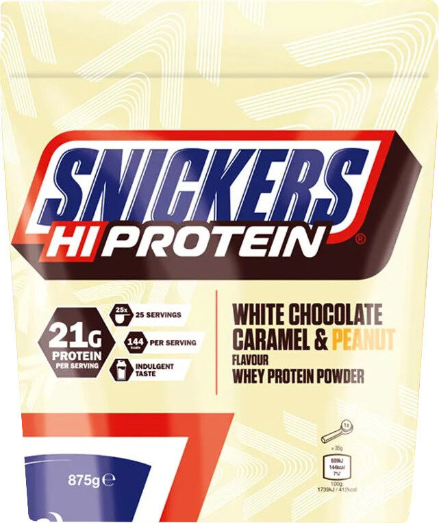 Mars Snickers HiProtein 875 g, biela čokoláda, karamel, arašidy
