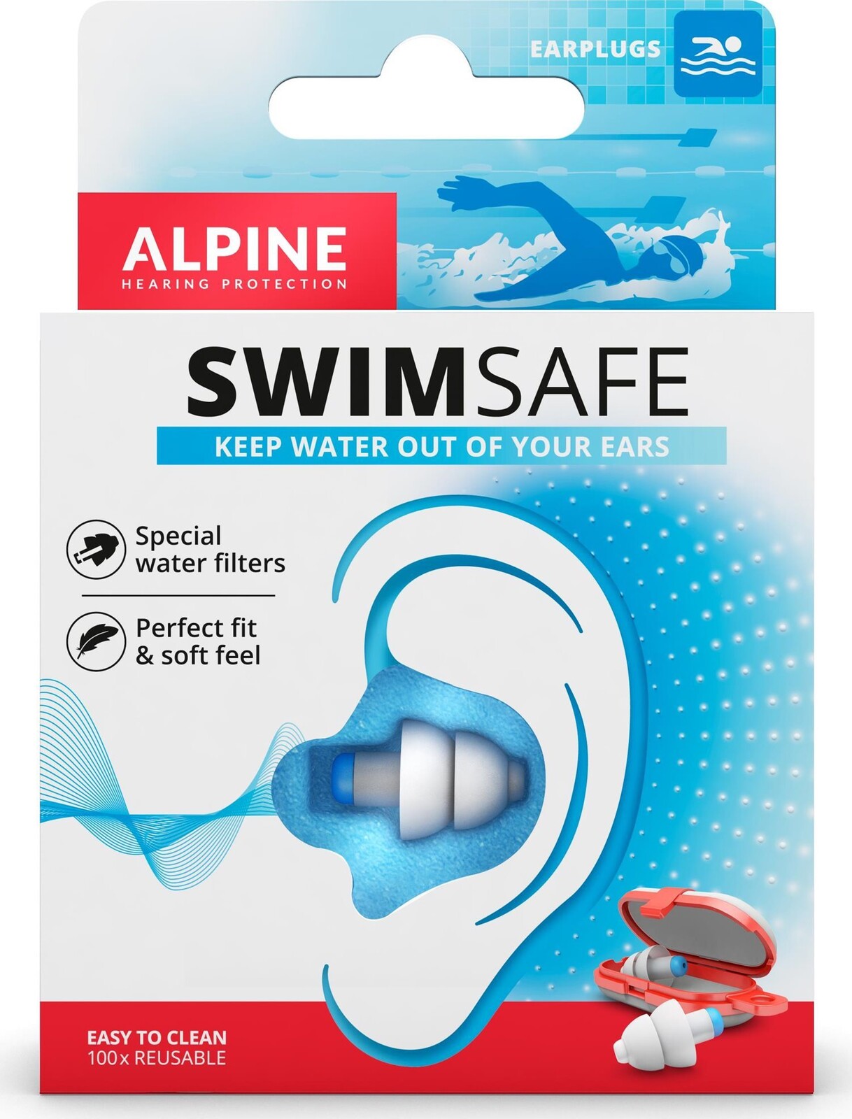 ALPINE SwimSafe – zátky do uší do vody