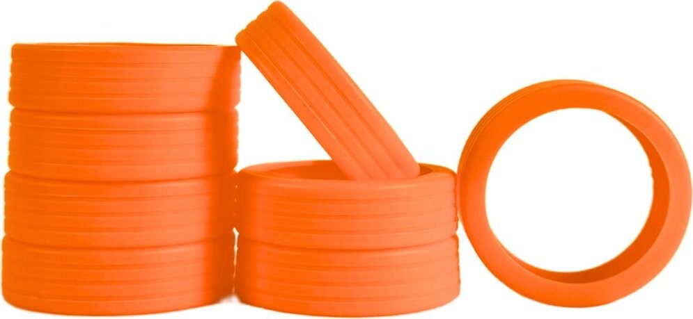 Bertoo Ochranné silikonové návleky na dvojitá kolečka kufru - 8 kusů oranžové
