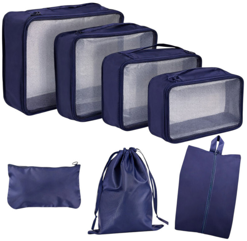 KIK KX4110 Cestovný organizér do kufra, 7 ks, modrý