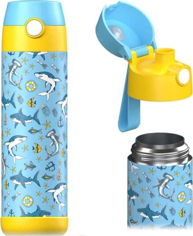 Jarlson Detská nerezová termofľaša MALI Žraloky 500 ml