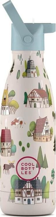 Cool Bottles detská nerezová termofľaša Kids Tudor Village trojvrstvová 350 ml 3D