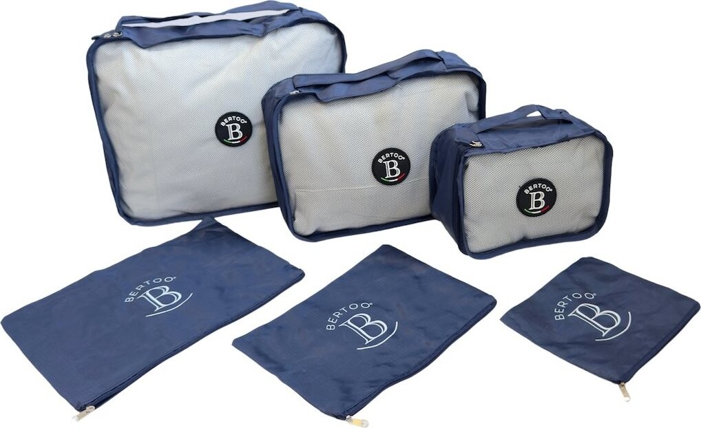 BERTOO Cestovní organizéry do kufru sada 6 ks - tmavě modré