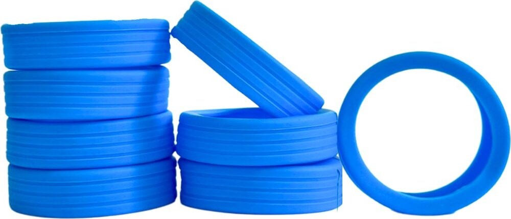 Bertoo Ochranné silikonové návleky na dvojitá kolečka kufru - 8 kusů modré