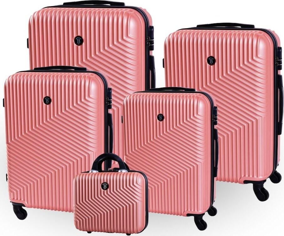 Bertoo Milano Cestovný kufor, ružový set 5 v 1