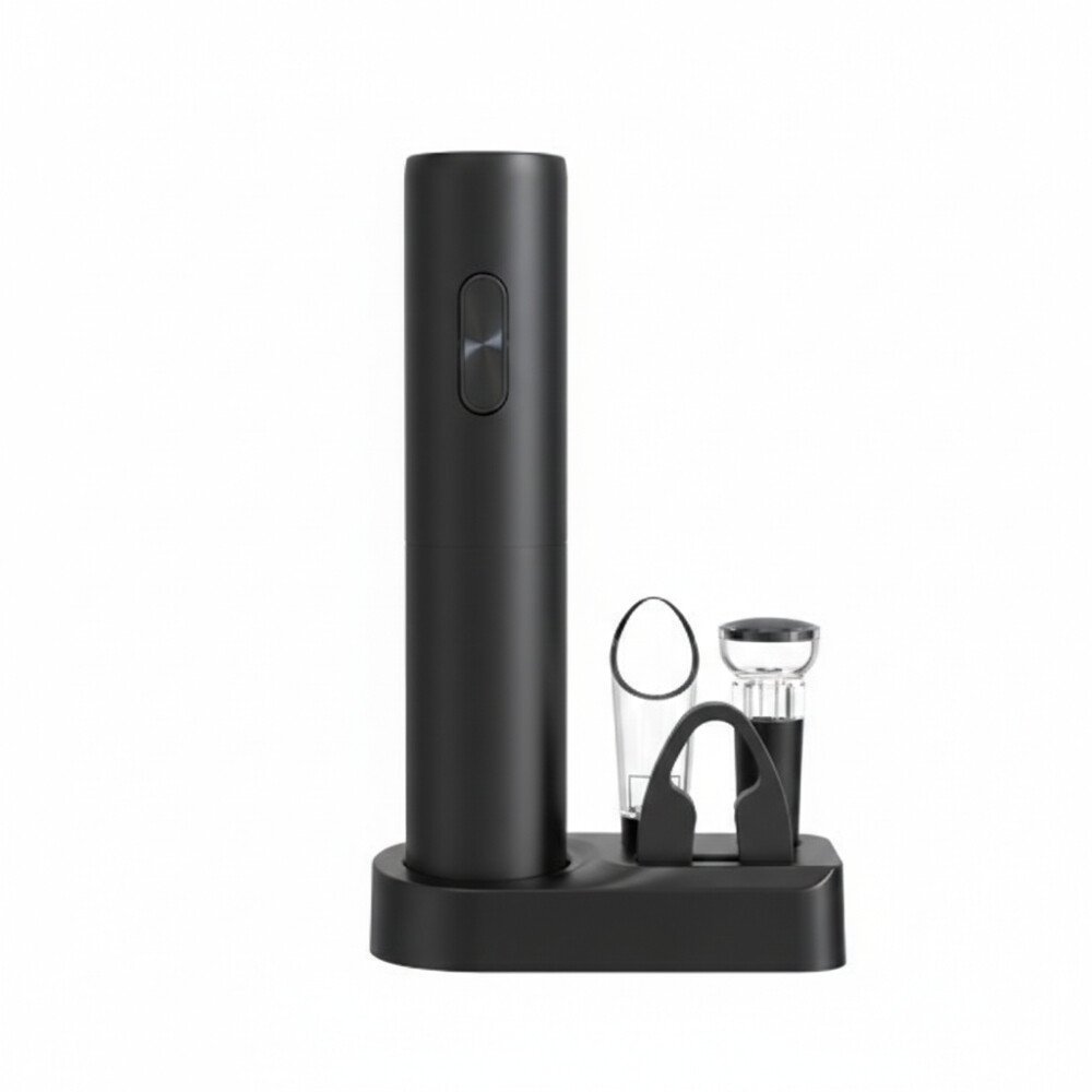 Elektrický otvárač na víno Vinocork (sada 5 dielov z nerezovej ocele) - čierny