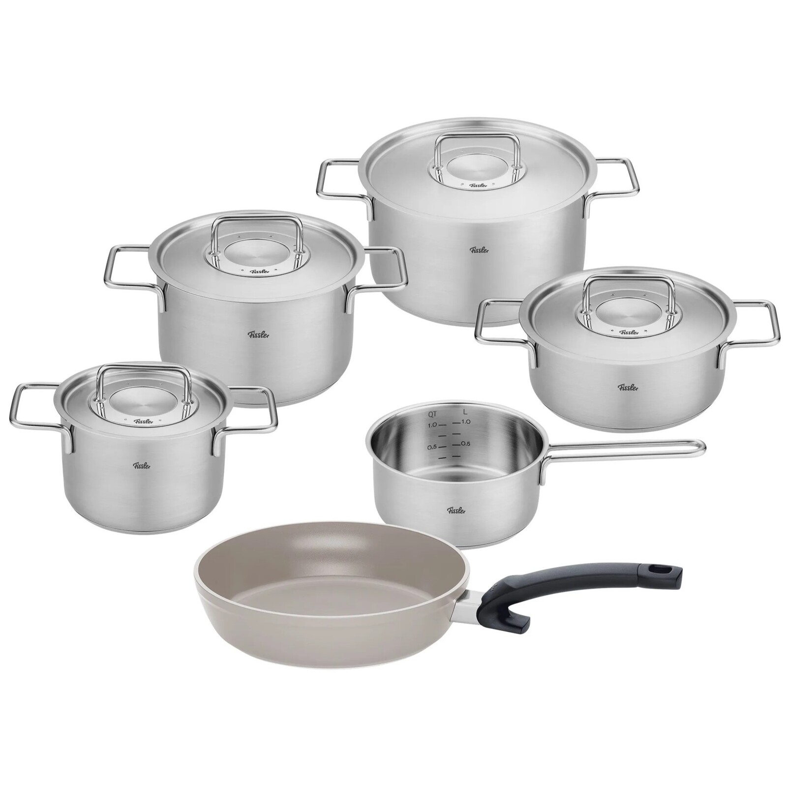 Sada hrncov PURE + panvica CERATAL COMFORT, 6 ks, Fissler