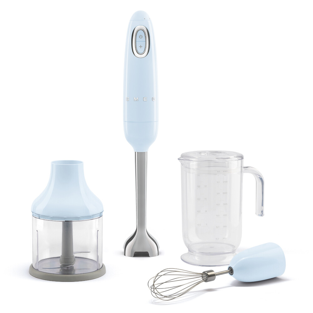 Tyčový mixér HBF03 700W, s príslušenstvom, pastelovo modrá, Smeg