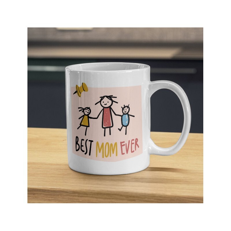 KH7-8 DR Hrnček - BEST MOM EVER, 330ml Ružová