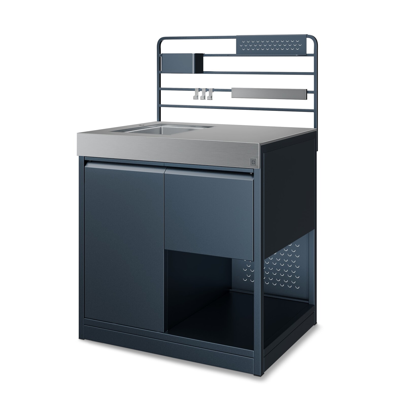 Klarstein WaldChef spodná skrinka pod drez | Drez z nehrdzavejúcej ocele | Odolný voči poveternostným vplyvom | 90 x 135 cm