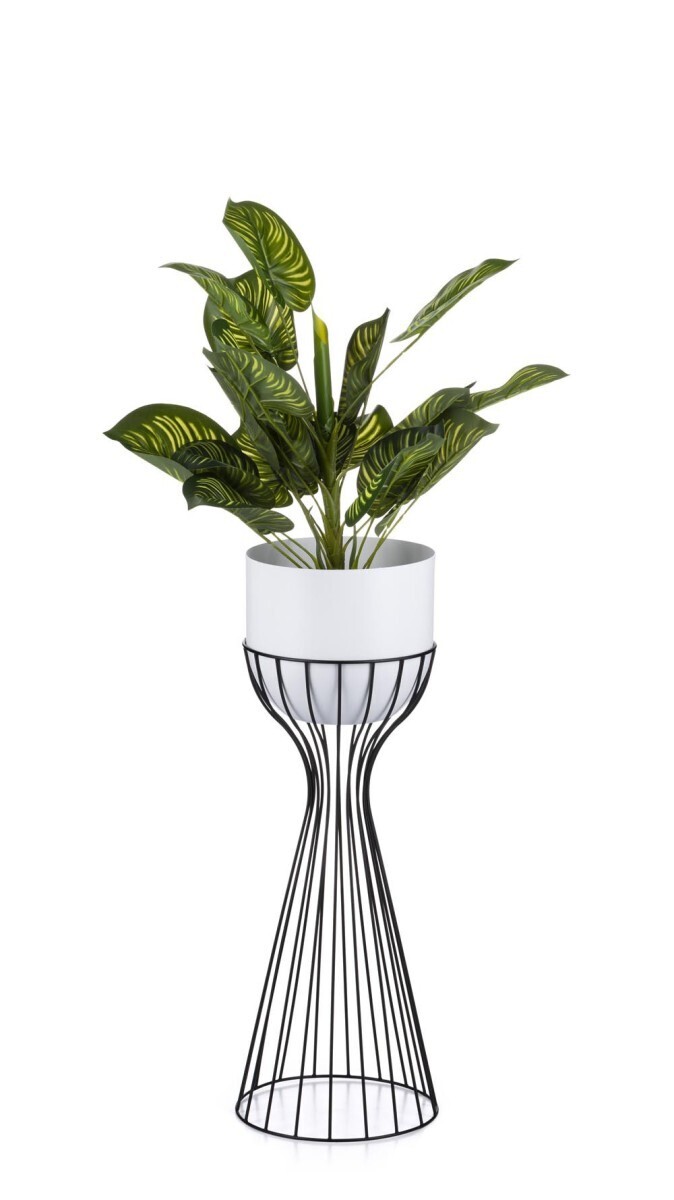 Květinový stojan LOFT 56 cm černý/bílý