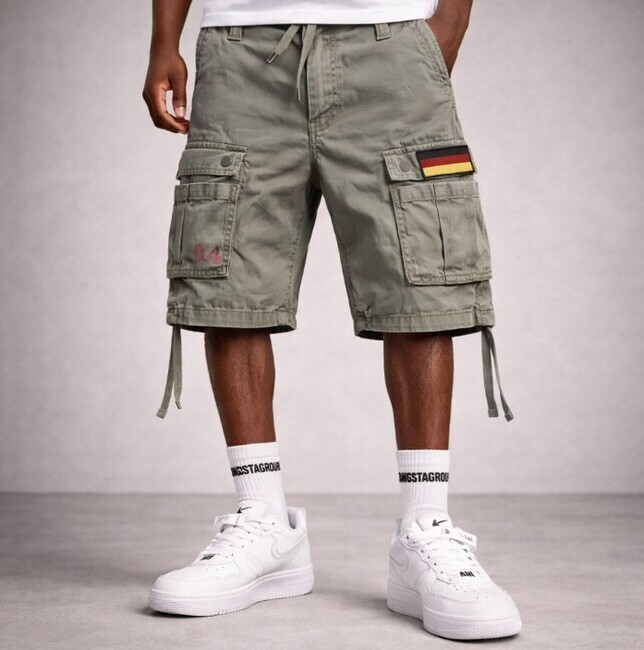 Kraťase Surplus Airborn Vintage Shorts Olive Flag - M