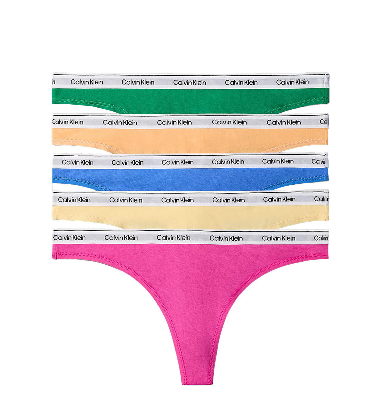 CALVIN KLEIN - dámske tangá 5PACK Icon logo cotton stretch This is love edition