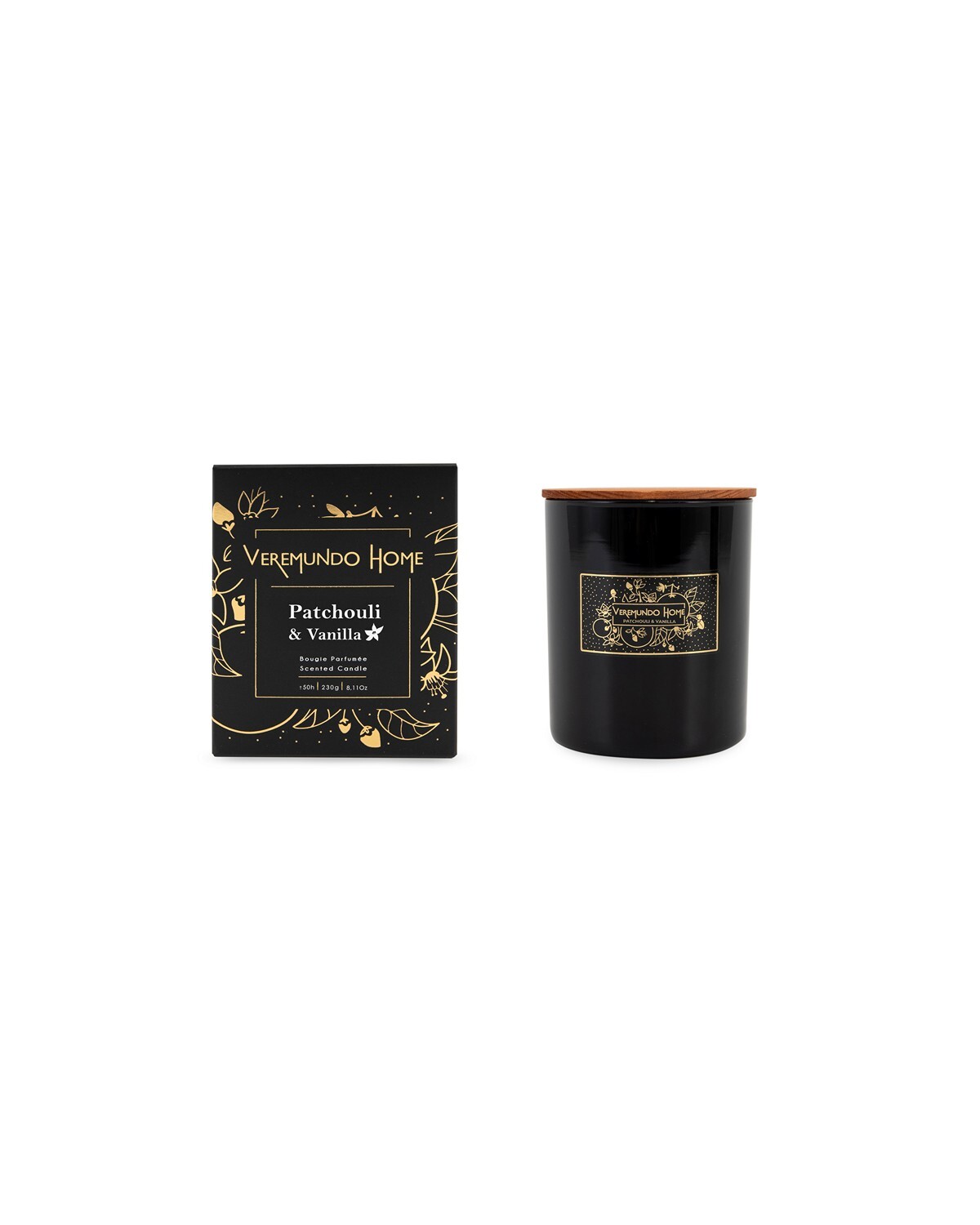 VEREMUNDO HOME Vonná sviečka Paris Patchouli Vanilla, 230 g, čierna 10108