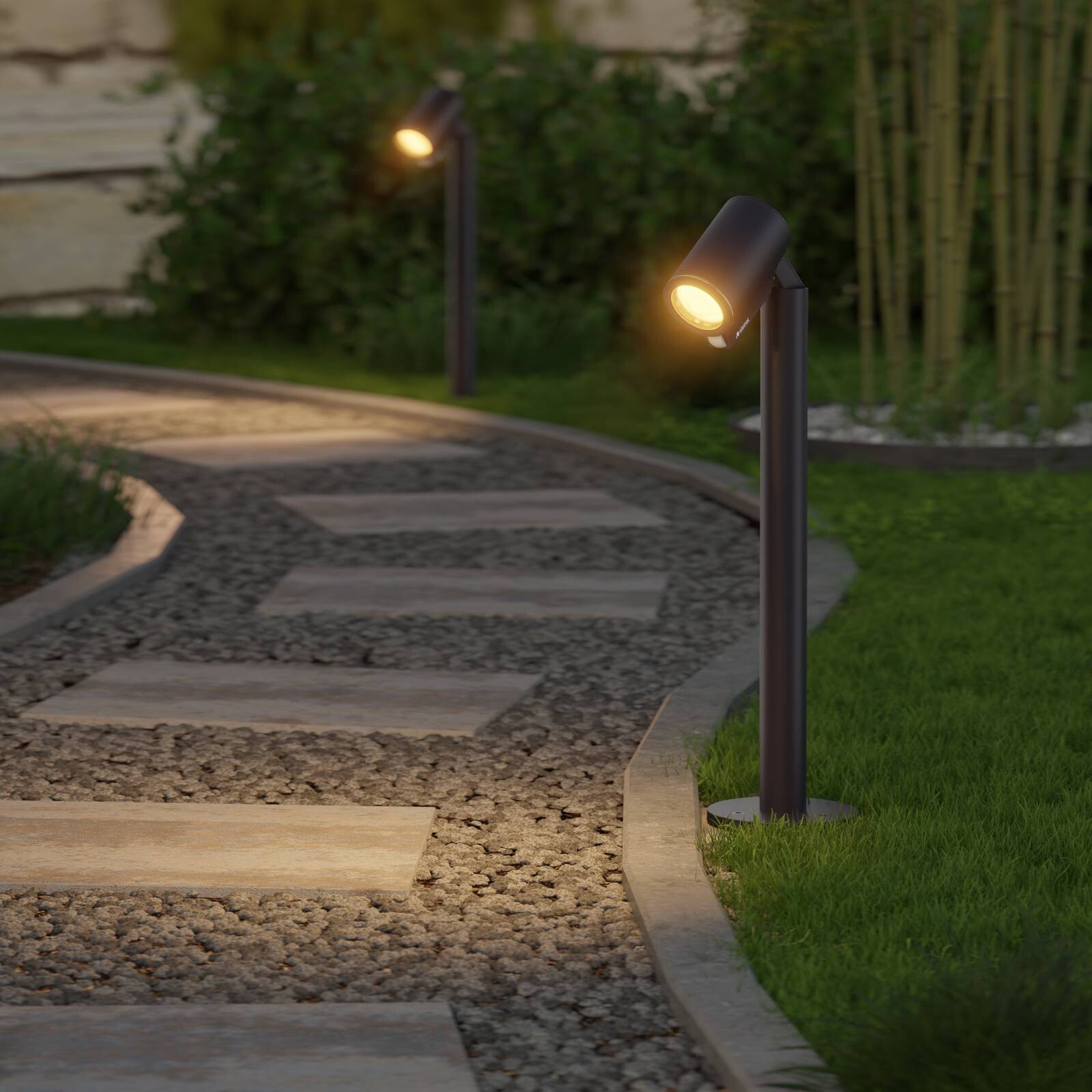 LED podlahová lampa STEINEL Way SC, senzor, čierna, IP65, RGBWW