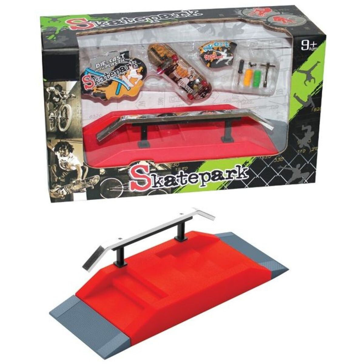 Sparkys SKATEBOARD s lavičkou - 3 druhy zahnutá tyč