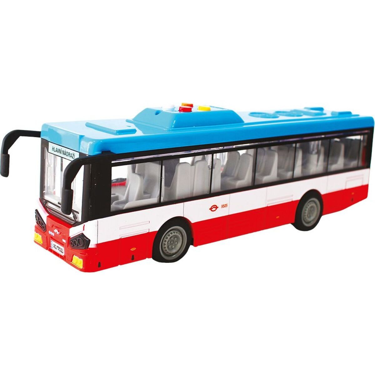 Sparkys Mestský autobus na setrvačník s osvetlením a zvukom - červený