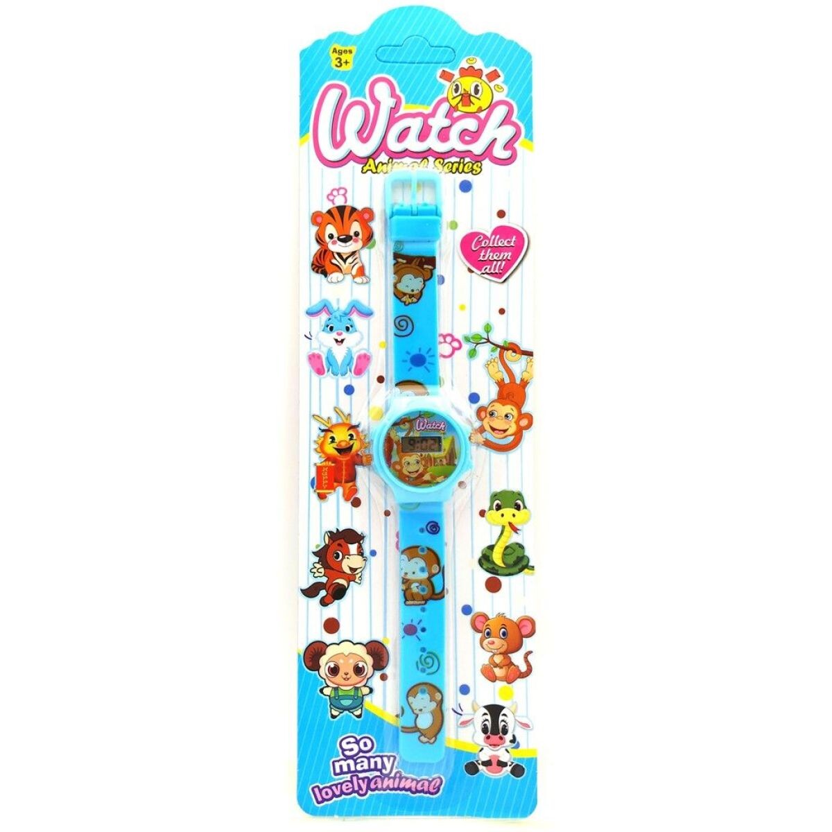 Sparkys Digitálne hodinky zvieratká 20,5 cm sv. modré