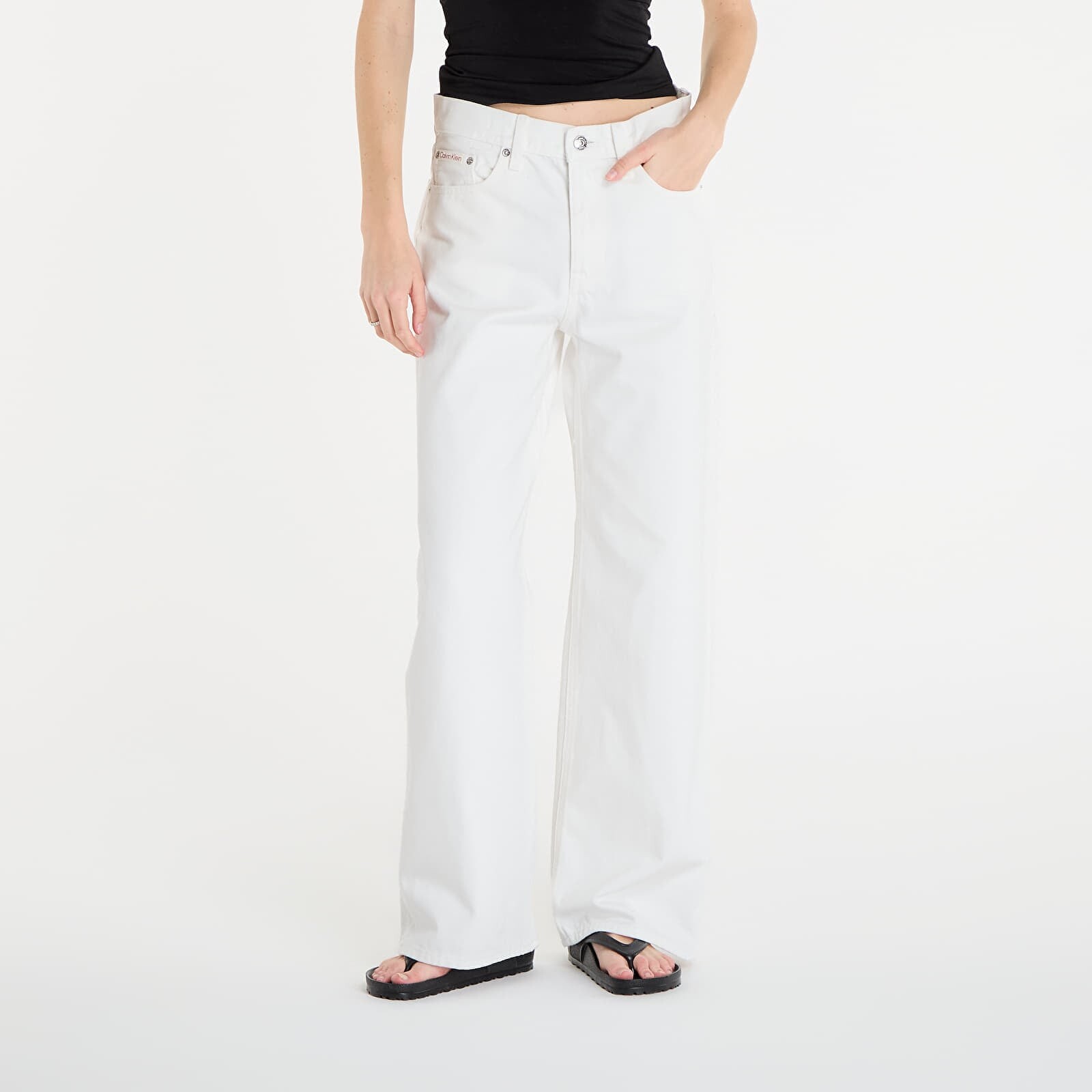 Džínsy Calvin Klein Jeans Low Rise Soft Baggy Jeans White S/29