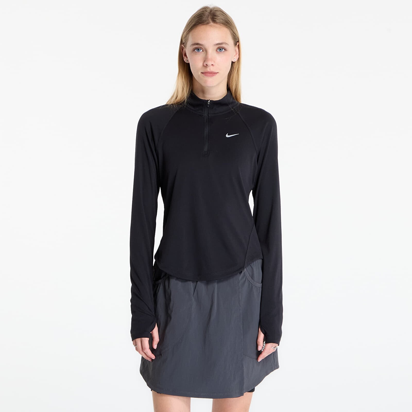 Tričko Nike Tempo Women's Dri-FIT 1/4-Zip Running Top Black/ Reflective Silv L