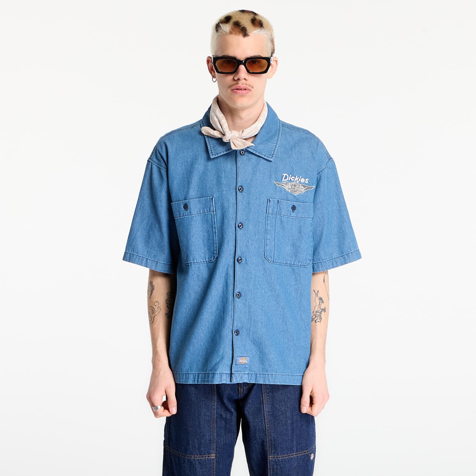 Košeľa Dickies M X Hoodie Cbry Wk St Blue S