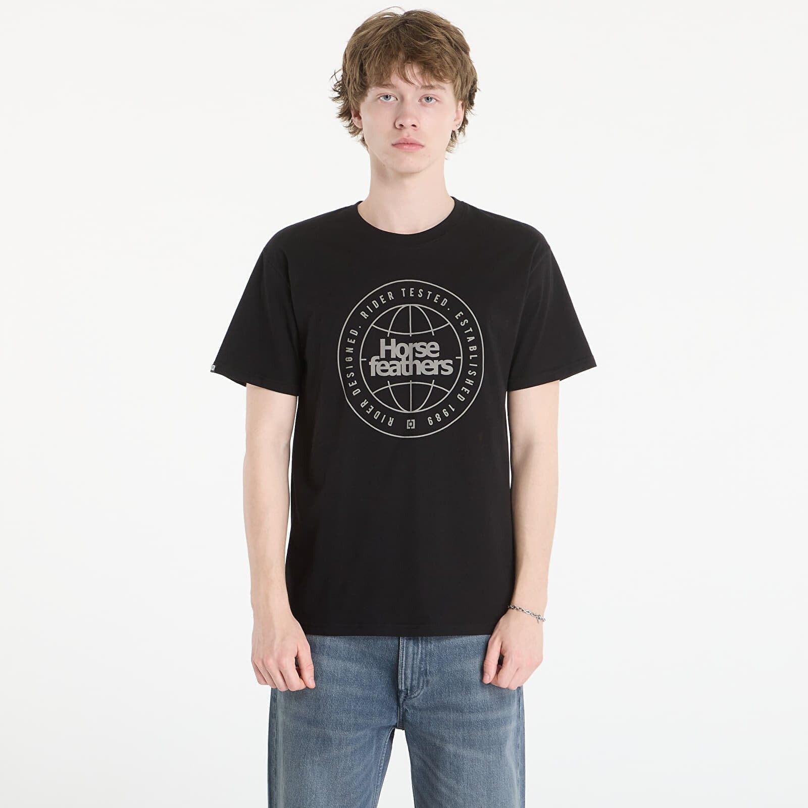 Tričko Horsefeathers Global T-Shirt Black XXL