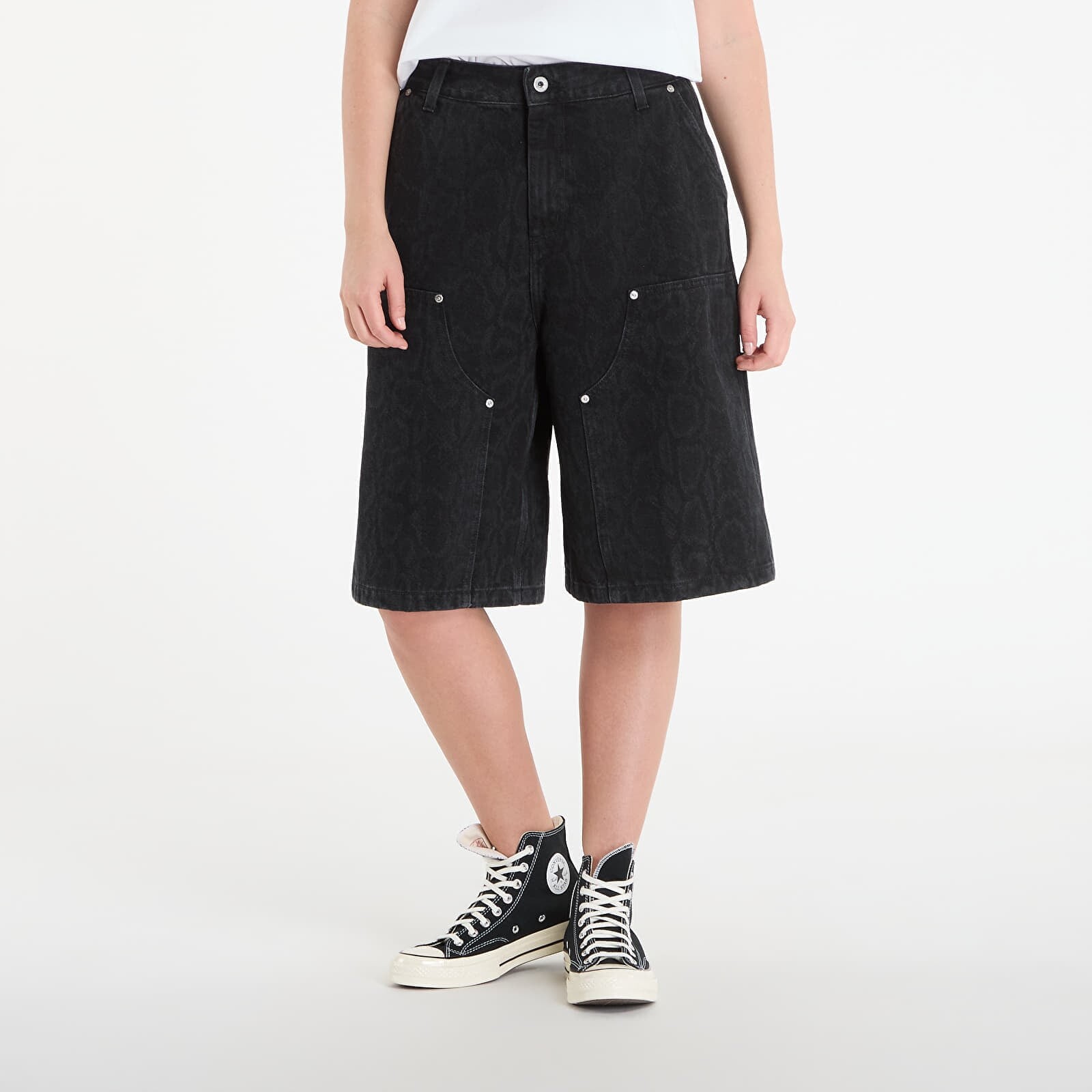 Šortky Carhartt WIP W' Snake Nixon Double Knee Short Snake Camo/ Black S