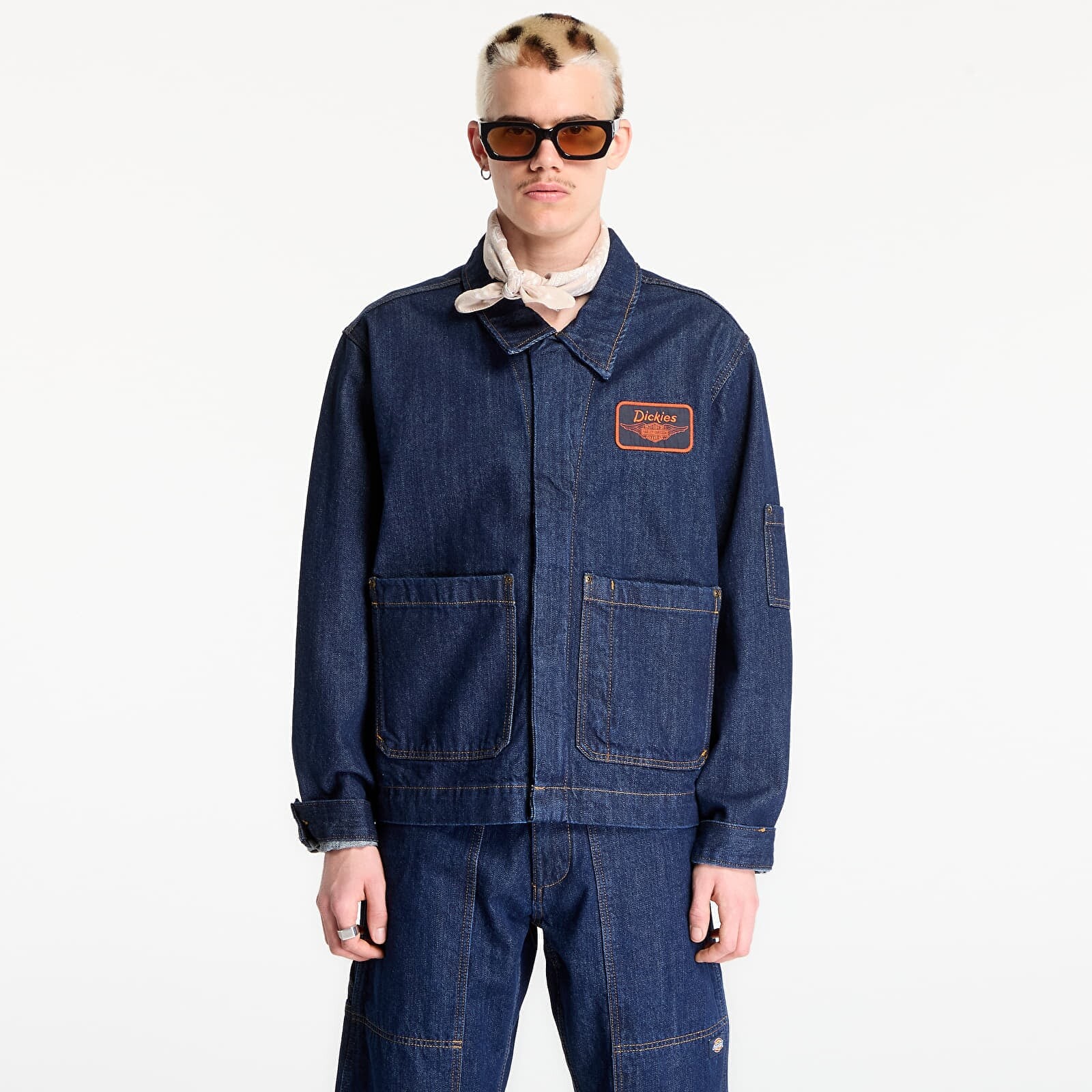 Bunda Dickies M X Hoodie Denim Jacket Blue S