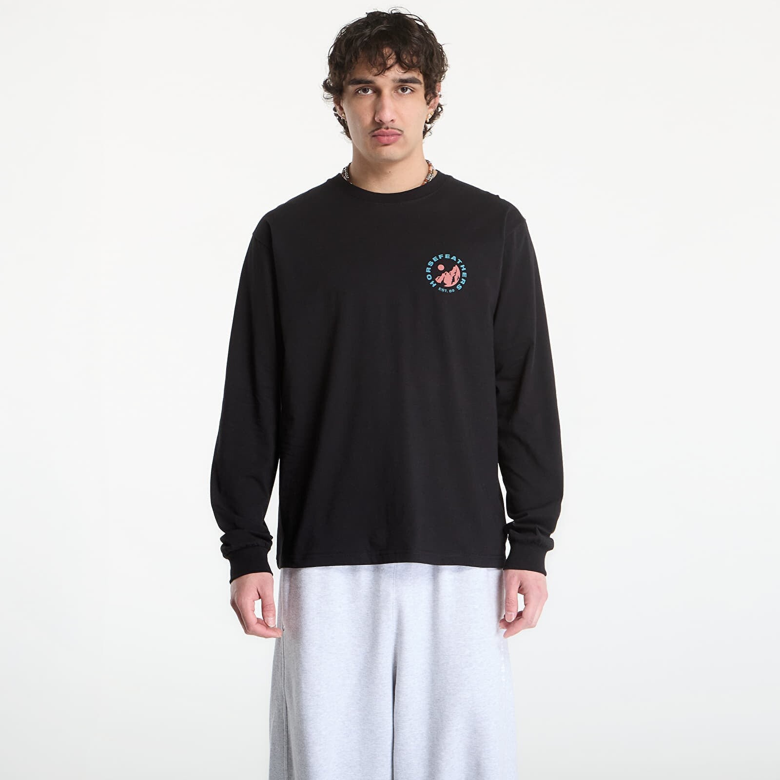 Tričko Horsefeathers Altitude Ls T-Shirt Black L