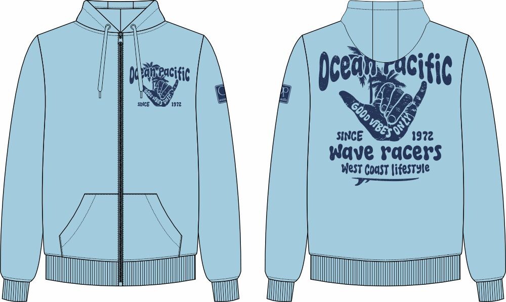 Ocean Pacific pánska mikina na zips s kapucňou