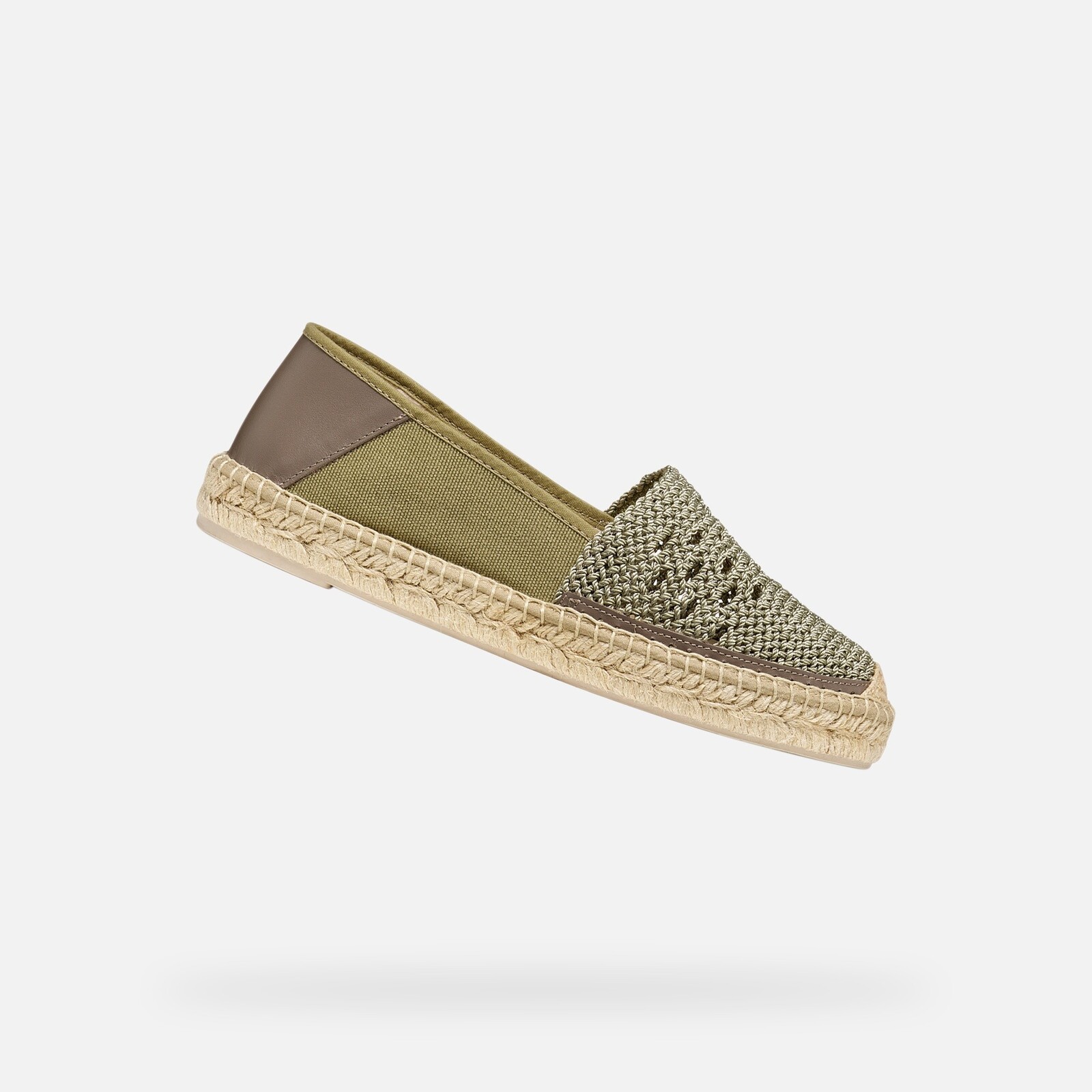 Khaki dámske espadrilky Geox Lampedusa